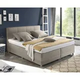 ed-lifestyle polstermöbel Boxspringbett »Luanda«, wahlweise mit Matratze und Topper, beige