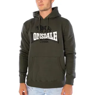 Lonsdale Thurning Kapuzenpullover - Olive / Black / White - XL