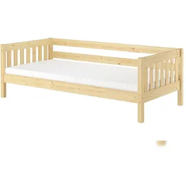 Erst-Holz Gemütliches Kinderbett mit dreiseitiger Sicherung 90x200 cm Kiefer V-60.29-09Rollrost und Matratze inkl.
