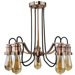Decken Lampe Ess Zimmer Leuchte Filament Beleuchtung Kupfer Dimmer im Set inkl. LED Leuchtmittel