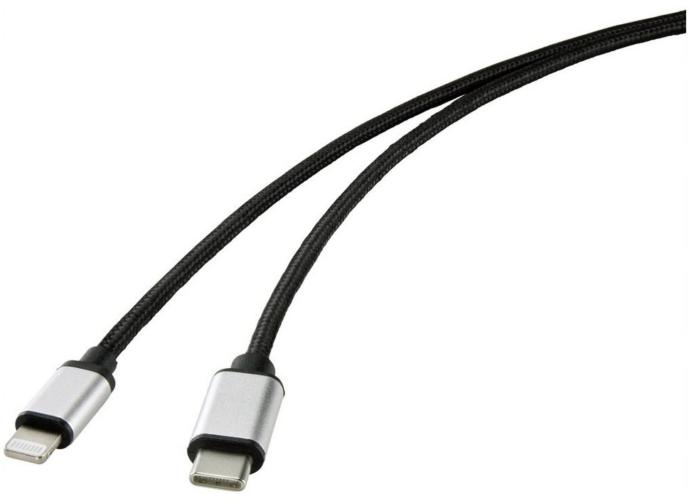 Renkforce Renkforce Handy Anschlusskabel [1x USB-C® Stecker - 1x Apple Lightning Smartphone-Kabel, (2.00 cm) schwarz