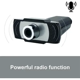 cadorabo Webcam 1080P in SCHWARZ Mit Mikrofon USB 2.0 Webkamera mit drehbarem Clip