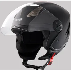 VEVOR 3/4-Gesicht Motorrad Motocross Motorradhelm Helm 61cm Schwarz Größe XL