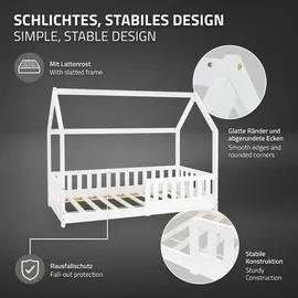 ML-Design Hausbett 80 x 160 cm Kiefer weiß
