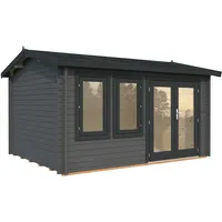 Palmako Gartenhaus Iris 11,1 m2 - 44 mm dunkelgrau/anthrazit