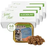 Lyra Pet 68 x 100 g Lecker.Pet® Mia's Feine Paté Reich an Lachs Katzenfutter Nassfutter Vollnahrung