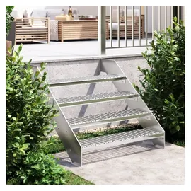 vidaXL Gitterroststufe 90x24x7 cm Verzinkter Stahl