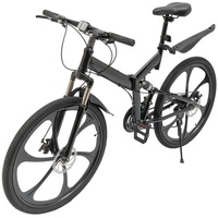 26 Zoll Faltbare Fahrrad Premium Mountainbike Doppelscheibenbremsen, 21 Gang Schaltung Fahrräder Rennrad für Jungen, Mädchen, Herren und Damen