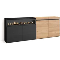 SKRAUT HOME Sideboard, Mehrfarbig, Holzwerkstoff, Rechteckig, 35x75x200 cm, Wohnzimmer, Kommoden - Sideboards, Sideboards