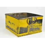 Aufbewahrungsbox aus Metall im Vintage Shabby Stil mit Metallgriffen. Unikat - Handarbeit Metall-Kiste -J11