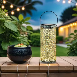 Marrakesch Orient & Mediterran Interior 2er Set Orientalische Solarlaterne Solar Laterne Windlich Noum Grün