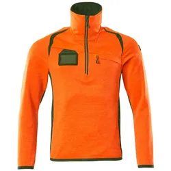 Fleecepullover "ACCELERATE SAFE" - 5XL - orange/moosgrün
