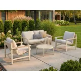 beautysofa Aspen Gartenlounge-Set 4-tlg. beige/grau