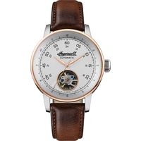Ingersoll The Miles Mens Automatic Watch I08001 with a Silver Dial and a Brown Genuine Leather Band