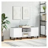 vidaXL Plattenschrank Hochglanz-Weiß 121x38x48 cm Holzwerkstoff
