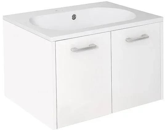 Waschtischunterschrank + Mineralguss-Waschtisch ENI, weiß matt, 2 Türen, 600 x 459 x 500 mm