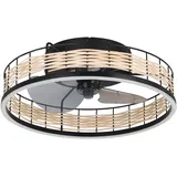 EGLO Frana Deckenventilator 0 cm Rattan Schwarz