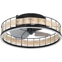 EGLO Frana Deckenventilator 0 cm Rattan Schwarz