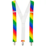 W WIDMANN MILANO Party Fashion 7985M - Hosenträger, Regenbogenfarben, Accessoire, CSD, Karneval, Mottoparty