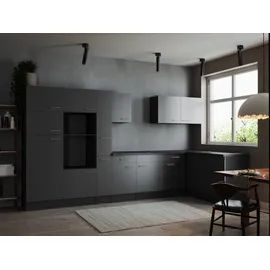 Respekta Winkelküche L-Form 370 cm grau