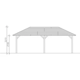 SKANHOLZ Skan Holz Holz-Pavillon Orleans 2 Weiß lasiert 359 cm x 706 cm