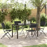 vidaXL Garten Essgruppe 5-tlg. Schwarz