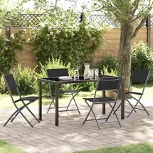 vidaXL Garten Essgruppe 5-tlg. Schwarz
