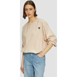 s.Oliver Baumwollbluse mit Herz-Stickerei braun/weiß 44