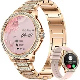 JUNG Nerunsa Smartwatch Damen Fitnessuhr, mit Bluetooth Frauen Smartwatch (3,35 cm/1,32 Zoll), Smart Uhr Herren, Fitnesstracker, Wasserdicht