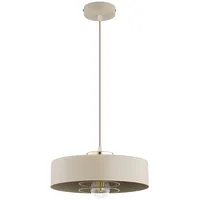 KAR LIGHTING Pendelleuchte 1-flammig aus Metall in Beige, höhenverstellbar | E27 Fassung | LED geeignet | Hängelampe für Wohnzimmer, Esszimmer, Küche, Büro oder Schlafzimmer