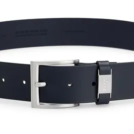 Boss Herrengürtel Leder dunkelblau/silber 100