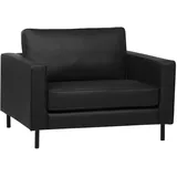 Beliani Sessel SAVALEN Leder 75 x 75 x 75 cm Schwarz mit Kissen