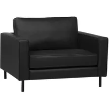 Beliani Sessel SAVALEN Leder 75 x 75 x 75 cm Schwarz mit Kissen