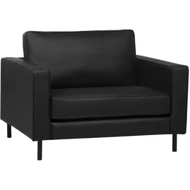 Beliani Sessel SAVALEN Leder 75 x 75 x 75 cm Schwarz mit Kissen