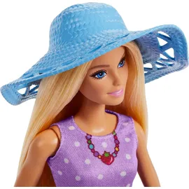 Mattel Barbie Family & Friends, Spielset im Picknick-Thema mit 2 Puppen und 9 Accessoires