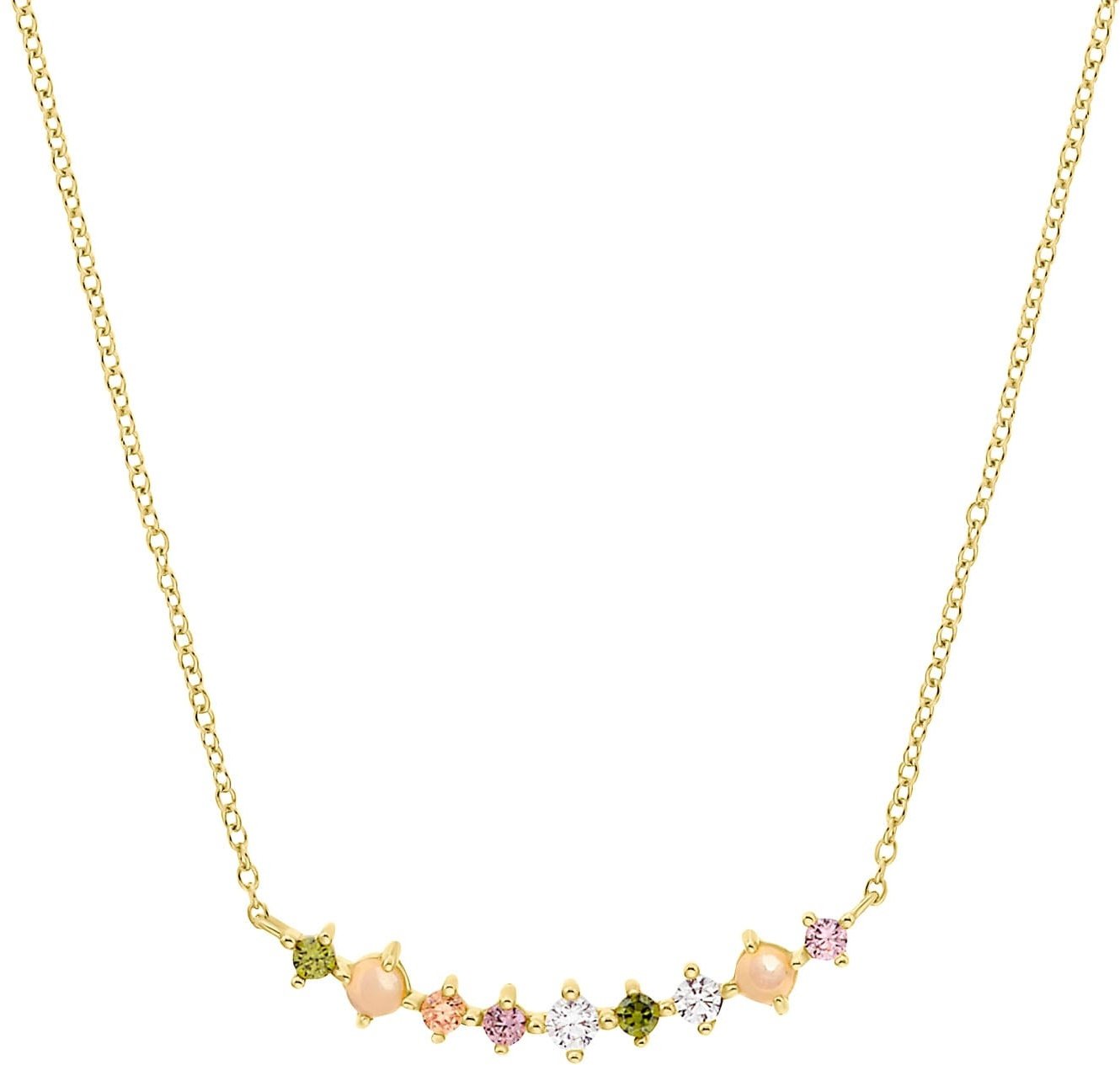 Noelani Kette ohne Anhänger »Colorful Stone, 2036071«, mit Zirkonia Noelani goldfarben-kristallweiß-hellgrün-rosa-lila