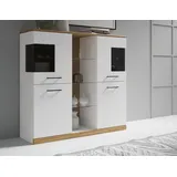 OTTO home Highboard Ribe 120 x 112 x 35 cm Weiß/Schwarz
