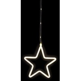 IDENA LED Dekolicht Stern Warmweiß, Timer Funktion, batteriebetrieben, ca. 23 x 23 cm groß, für Innen & Außen, als Fensterbild, Weihnachtsdeko
