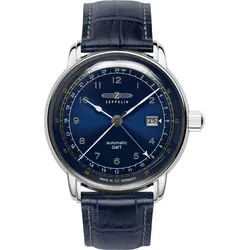 Herrenuhr Automatik Dual Time mit Lederarmband - Zeppelin Modell: 7668-3