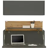 furn.design Sekretär Set 2-teilig grau, Eiche Wotan 100 cm, Büromöbelkombination hängend | Gr.: onesize