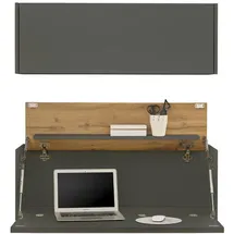 furn.design Sekretär Set 2-teilig grau, Eiche Wotan 100 cm, Büromöbelkombination hängend | Gr.: onesize