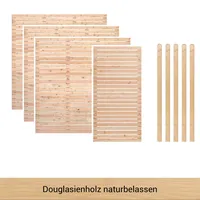 BM Massivholz Zaun BM MASSIVHOLZ "Kurt Set 3.1", beige (ohne), H:180cm, Holz, Zaunelemente, 3 Elemente 180 x 180cm, 1 Element 90x180cm, 5 Pfosten, Länge 190cm