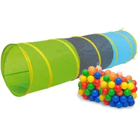 LittleTom Spieltunnel 200 Bälle Kriechtunnel 180x46cm Krabbeltunnel Kinder Zelt