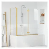 vidaXL Bad-Duschschirm Gold 120 x 68 x 130 cm