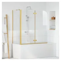 vidaXL Bad-Duschschirm Gold 120 x 68 x 130 cm