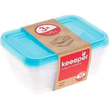 KEEEPER Frischhaltedose eckig blau 20,5 x 15,5 x 6,5 cm 3 x 1,25 l