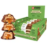 MaxiNutrition Vegan Creamy Core Bar Chocolate Peanut Caramel, 12x45g Filled-Protein-Riegel, 18% Eiweißgehalt 8,3g je Riegel, low Sugar (0,9g), ohne Zuckerzusatz, ohne künstliche Aromen