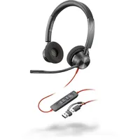 Poly Blackwire 3320 schnurgebundenes USB-C-Headset, Flexibler Mikrofonarm, Hi-Fi-Stereo, Verbindung