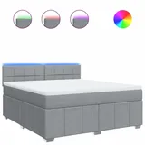 vidaXL Boxspringbett mit Matratze Hellgrau 180x200 cm Stoff
