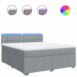 vidaXL Boxspringbett mit Matratze Hellgrau 180x200 cm Stoff